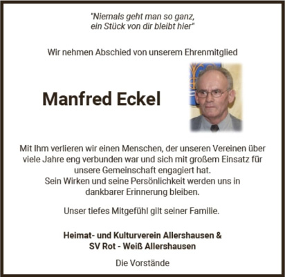 In tiefer Trauer nehmen wir Abschied